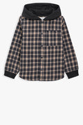 Cotton Check Hooded Shirt