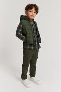 Cotton Check Hooded Shirt