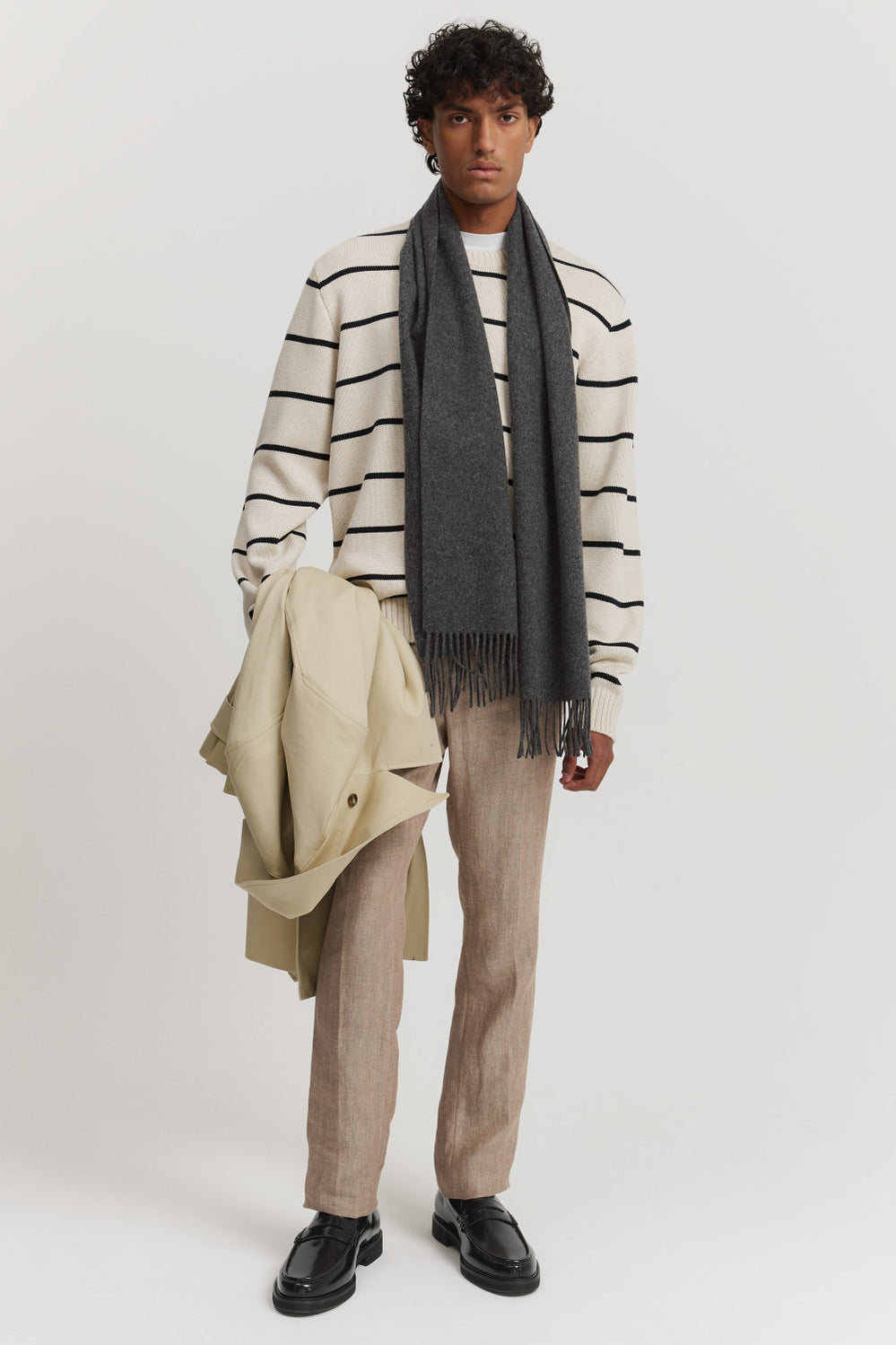 Cotton Stripe Crew Neck Knit