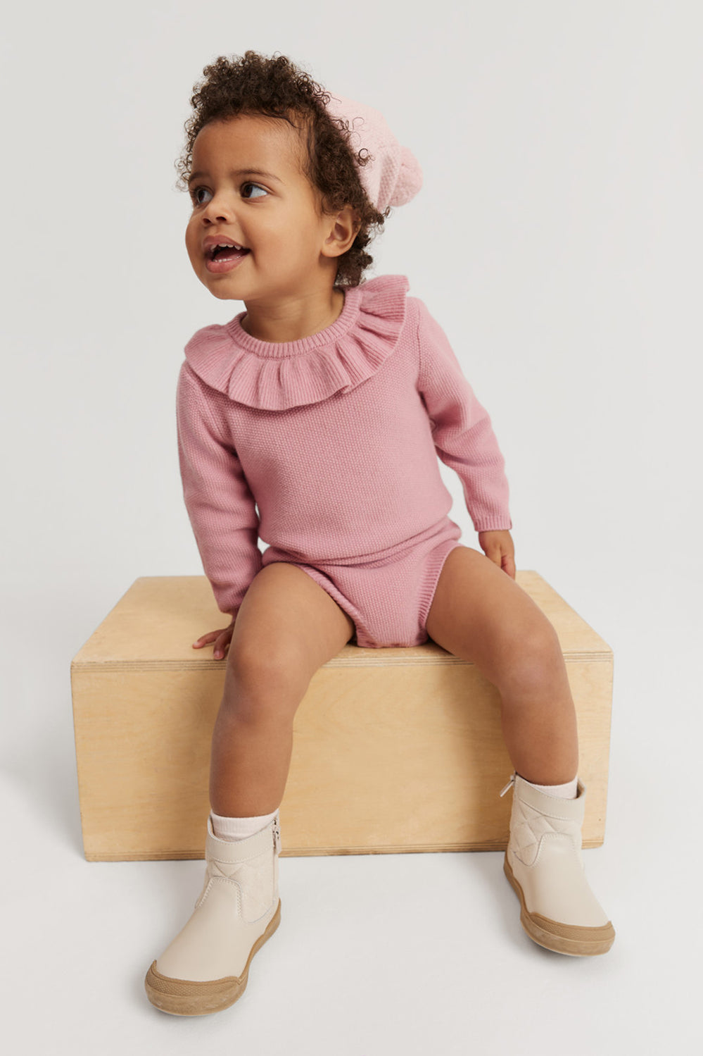 Frill Knit Long Sleeve Bodysuit