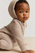 Organically Grown Cotton Blend Logo Hooded Jumpsuit