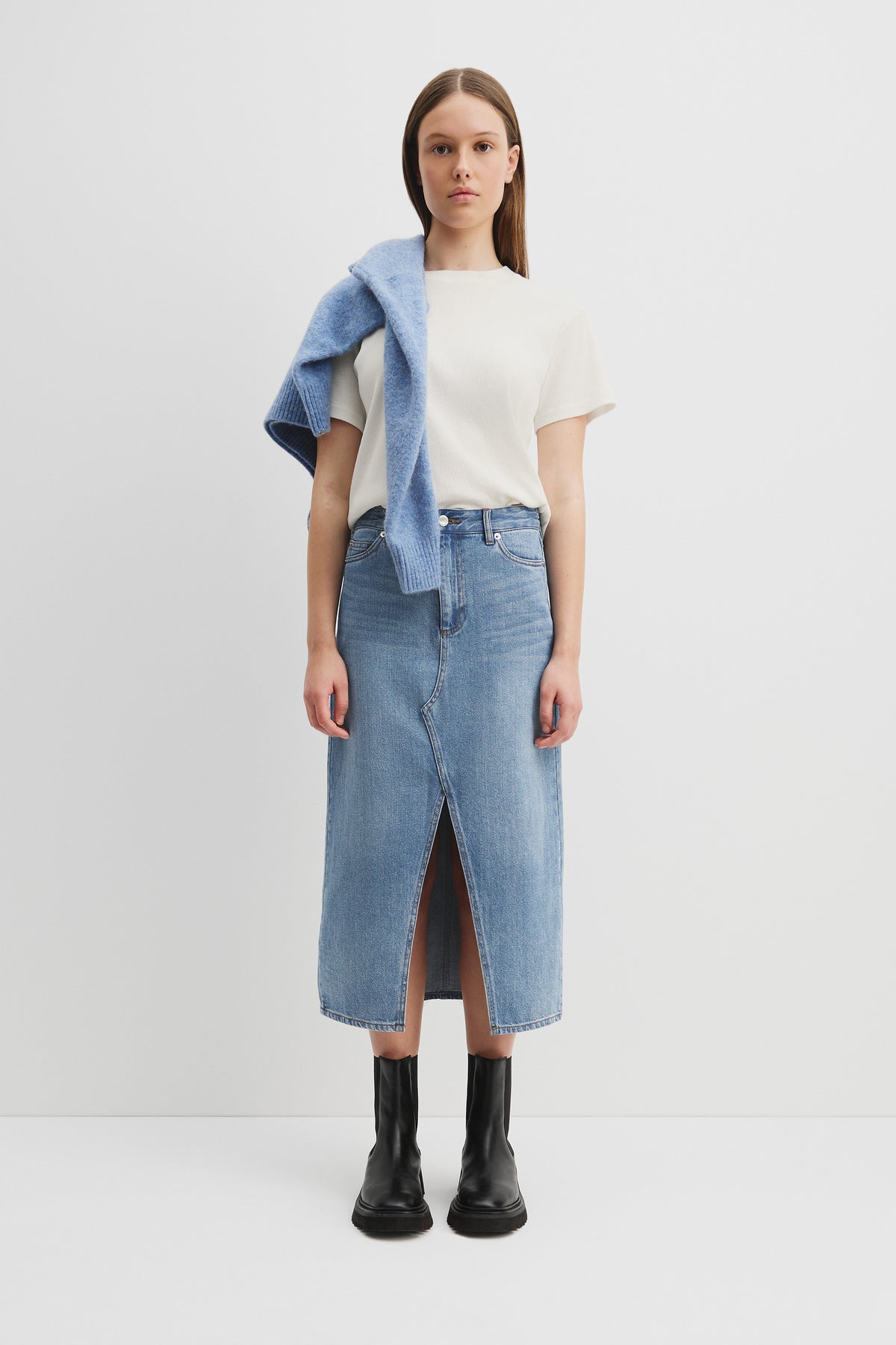 Teen Denim Midi Skirt