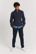 Teen Cotton Cable Half Zip Knit