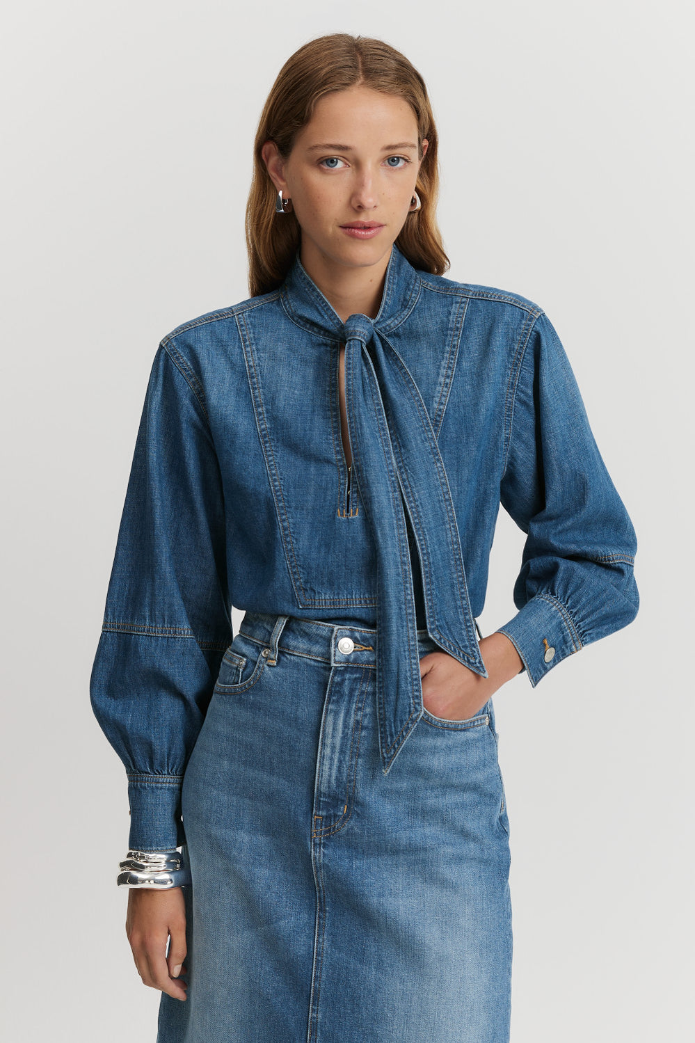 Blouson Denim Blouse