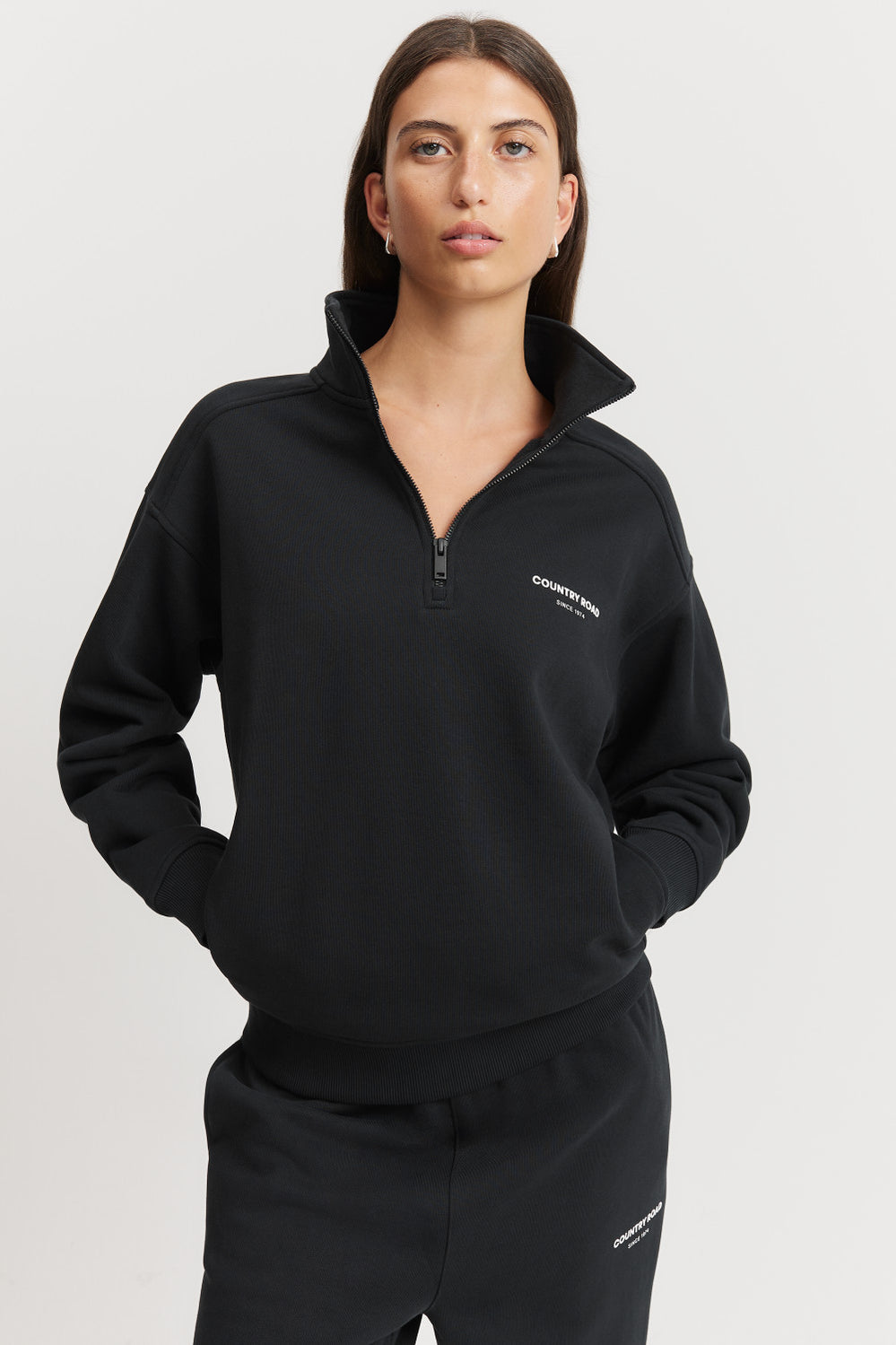 Australian Cotton Zip Neck Sweat