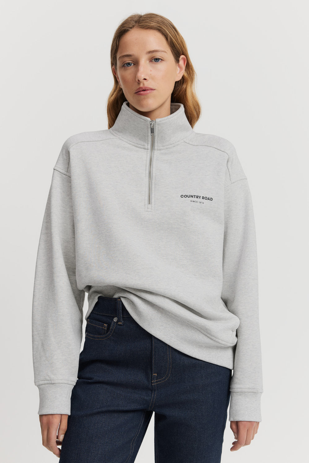 Australian Cotton Zip Neck Sweat