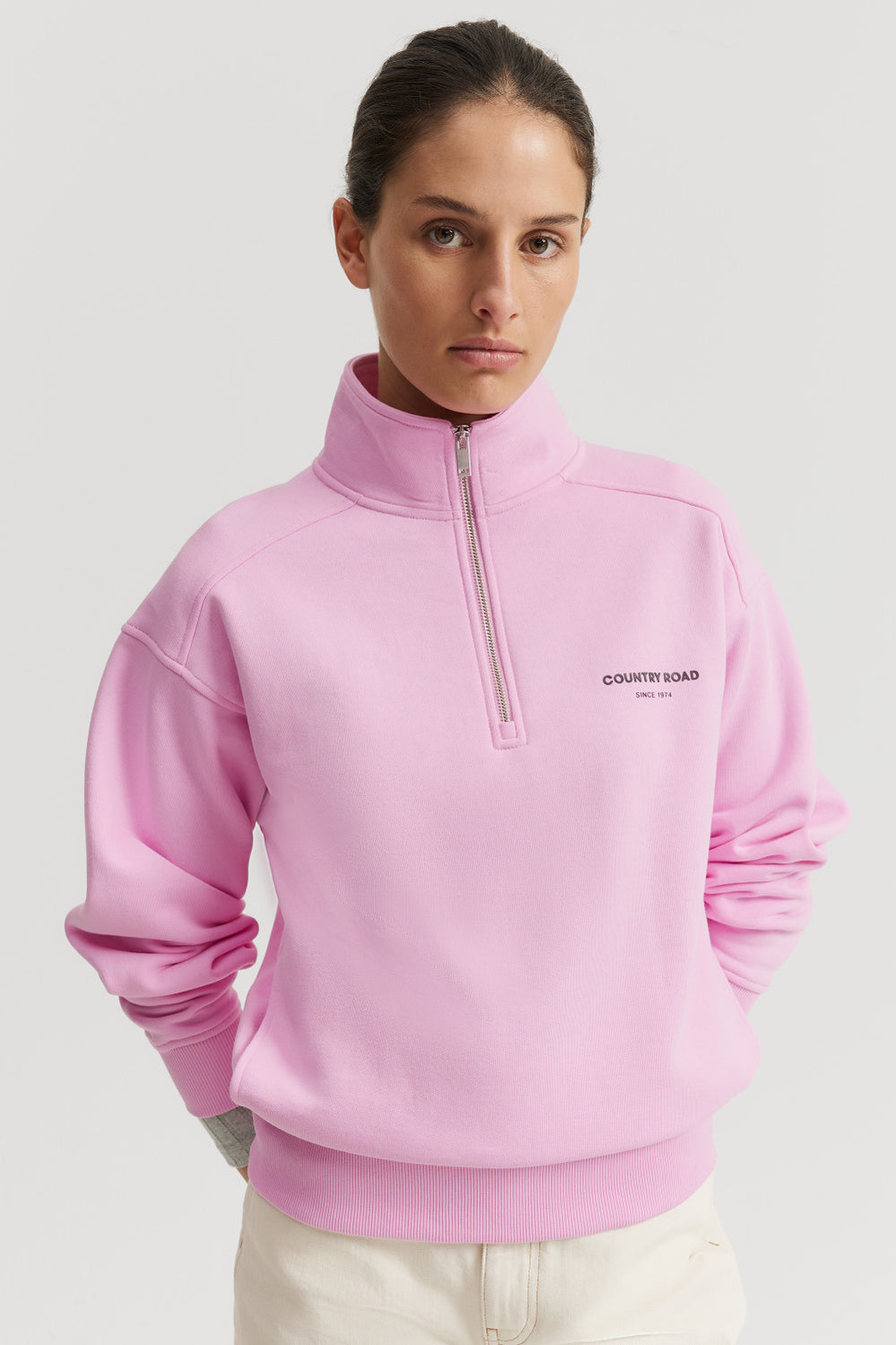 Australian Cotton Zip Neck Sweat