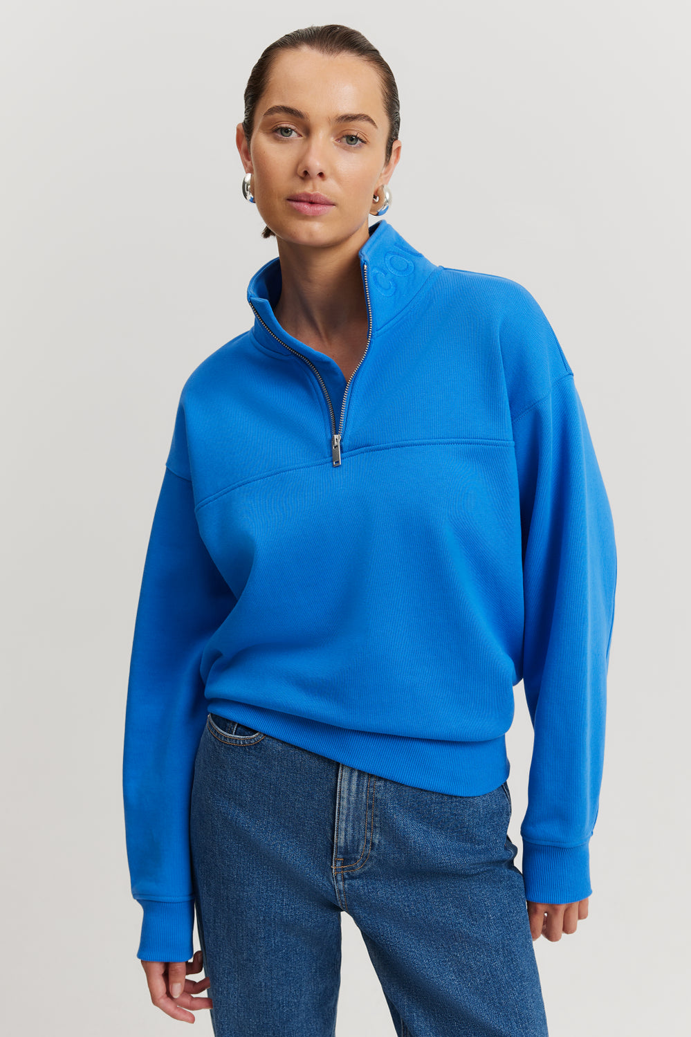 Australian Cotton Zip Collar Sweat