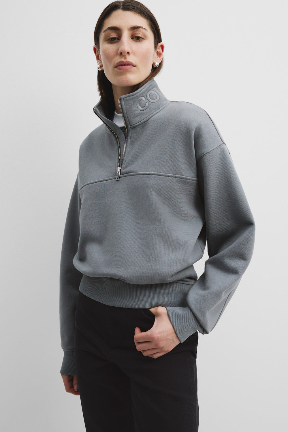 Australian Cotton Zip Collar Sweat