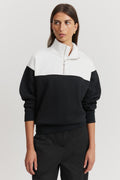 Australian Cotton Panel Zip Collar Sweat