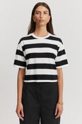 Cotton Stripe Crop T-Shirt