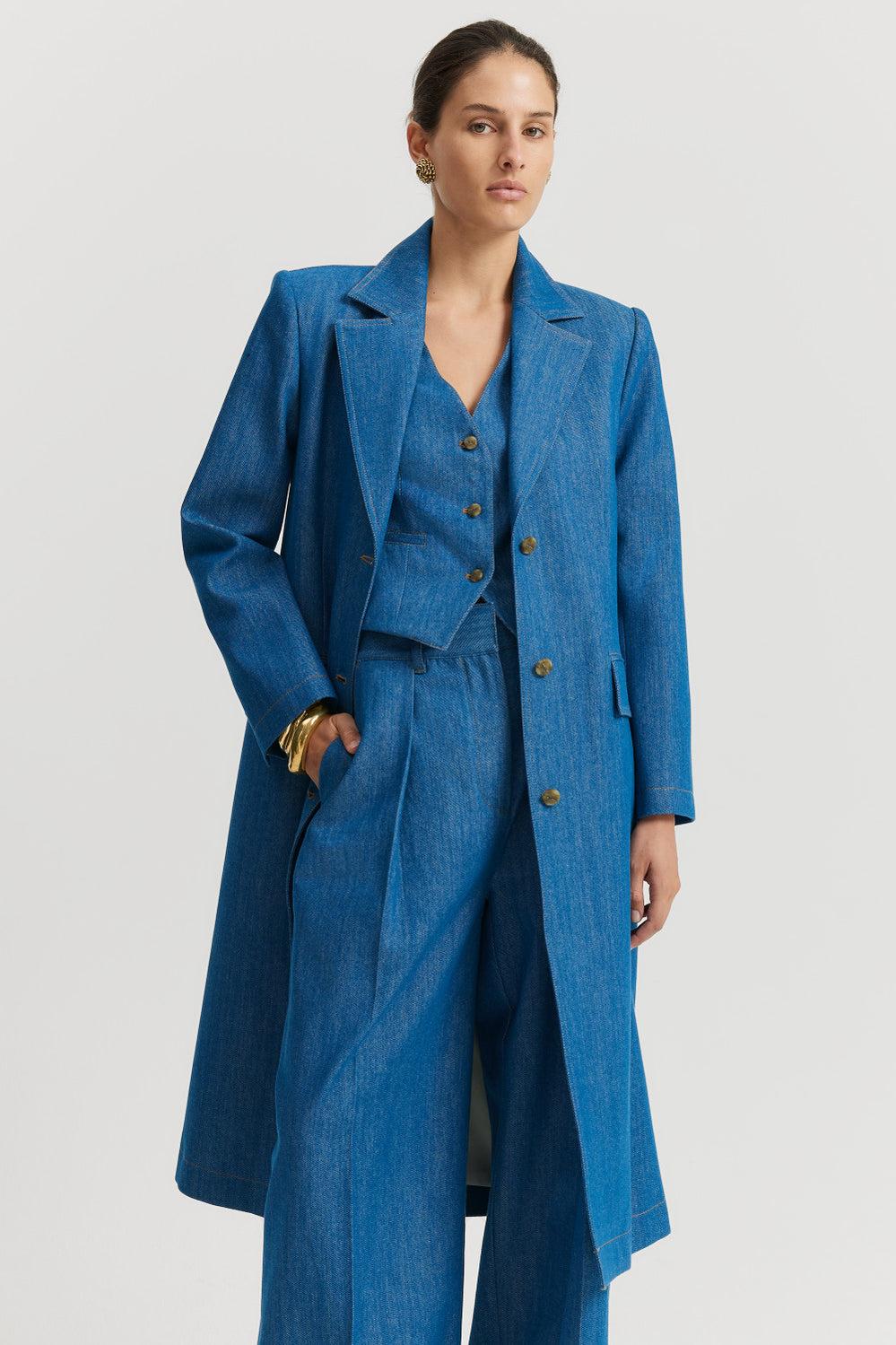 Longline Denim Blazer