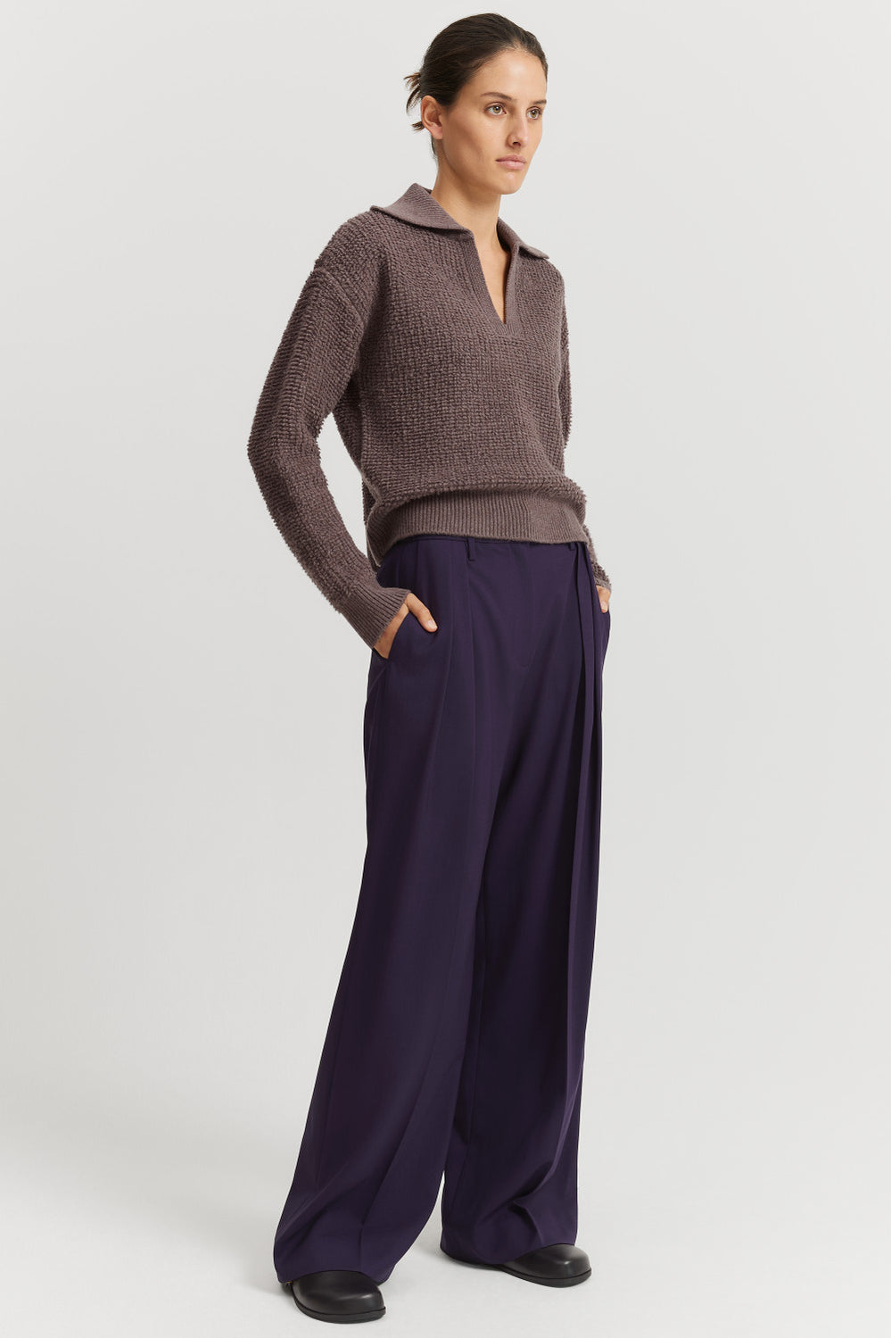Boucle Collared Knit