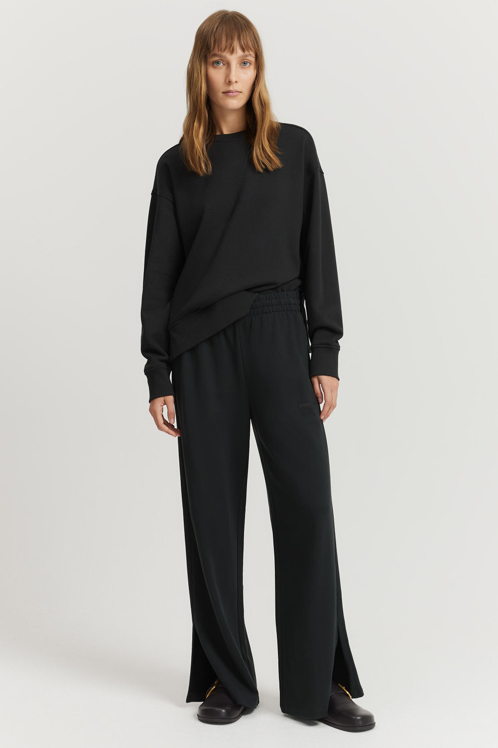 Cotton Wide Leg Track Pant