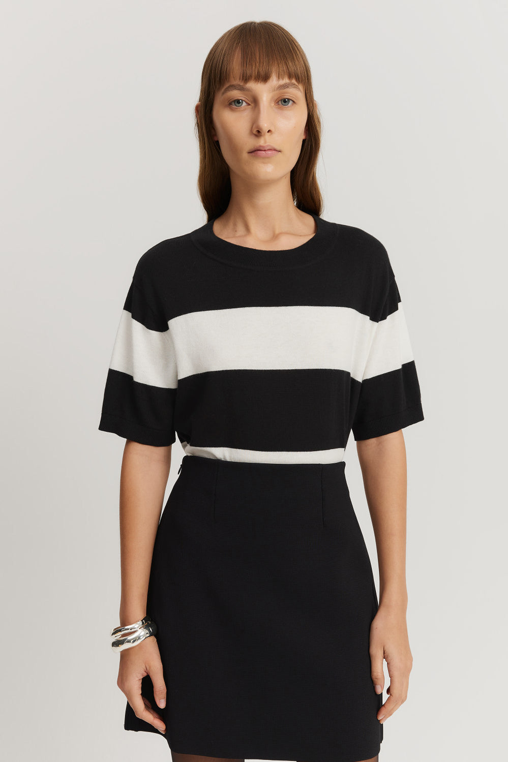 Cotton Cashmere Stripe T-Shirt