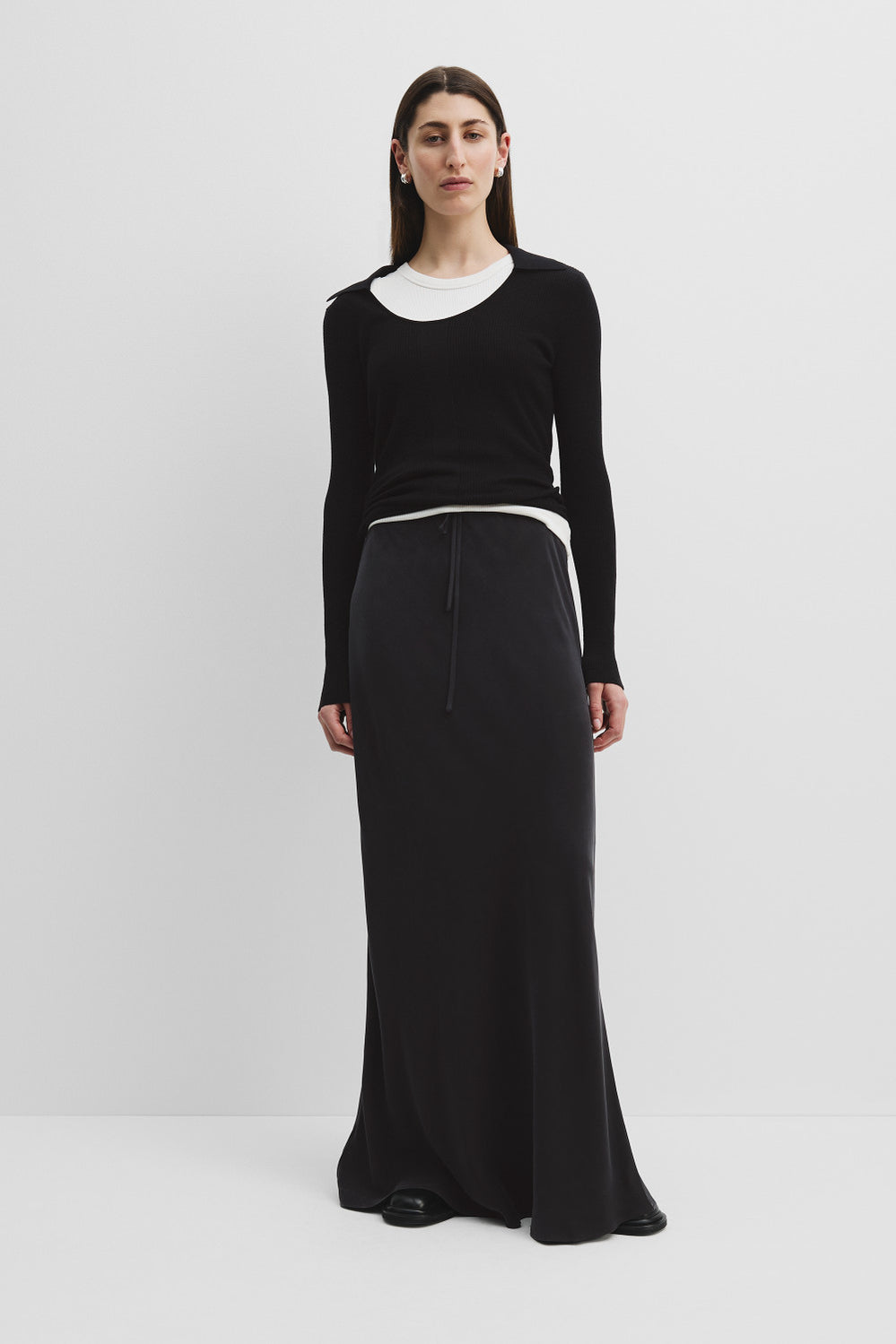 Merino Wool Silk Collared Knit