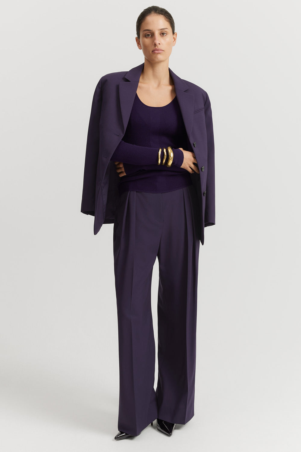 Merino Wool Silk Collared Knit