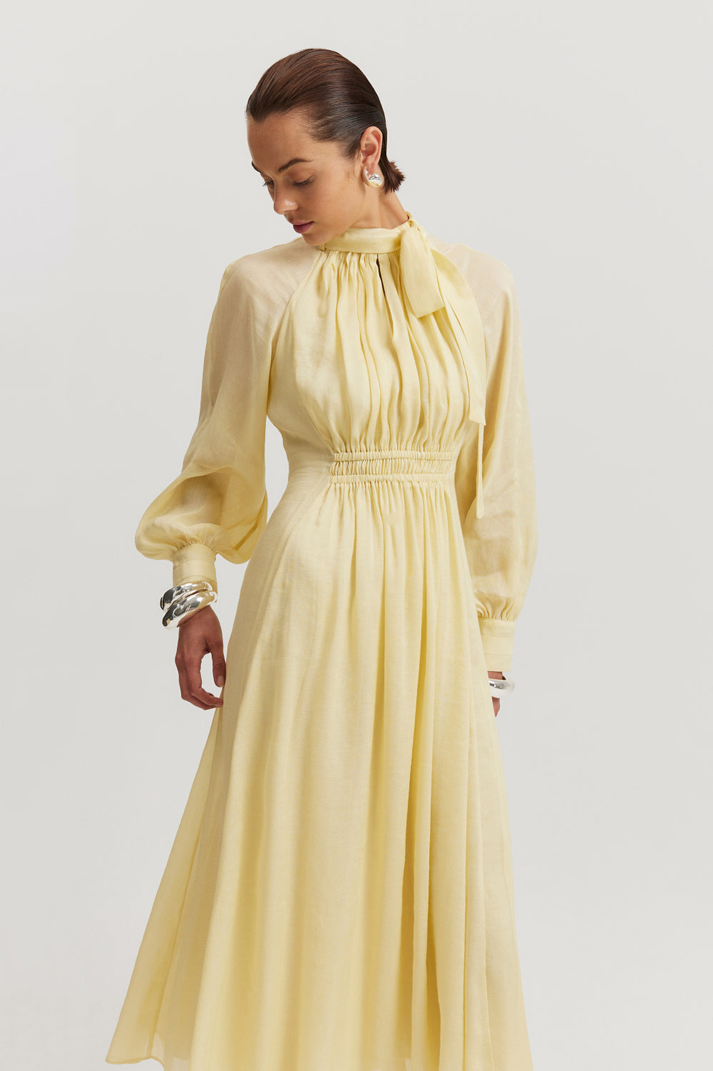Pussybow Midi Dress
