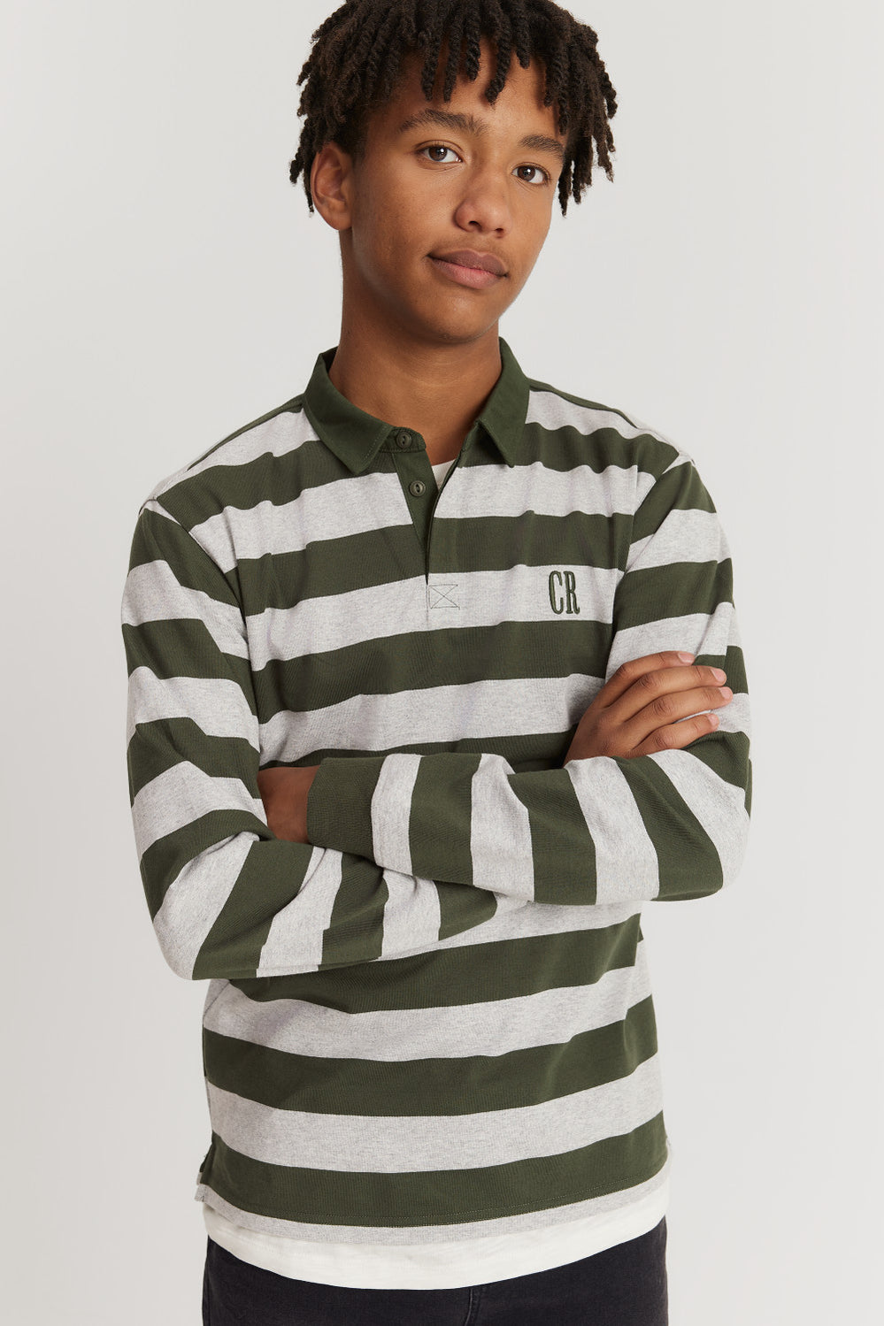 Teen Cotton Blend Block Stripe Rugby