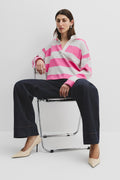 Cotton Stripe Long Sleeve Rugby Top