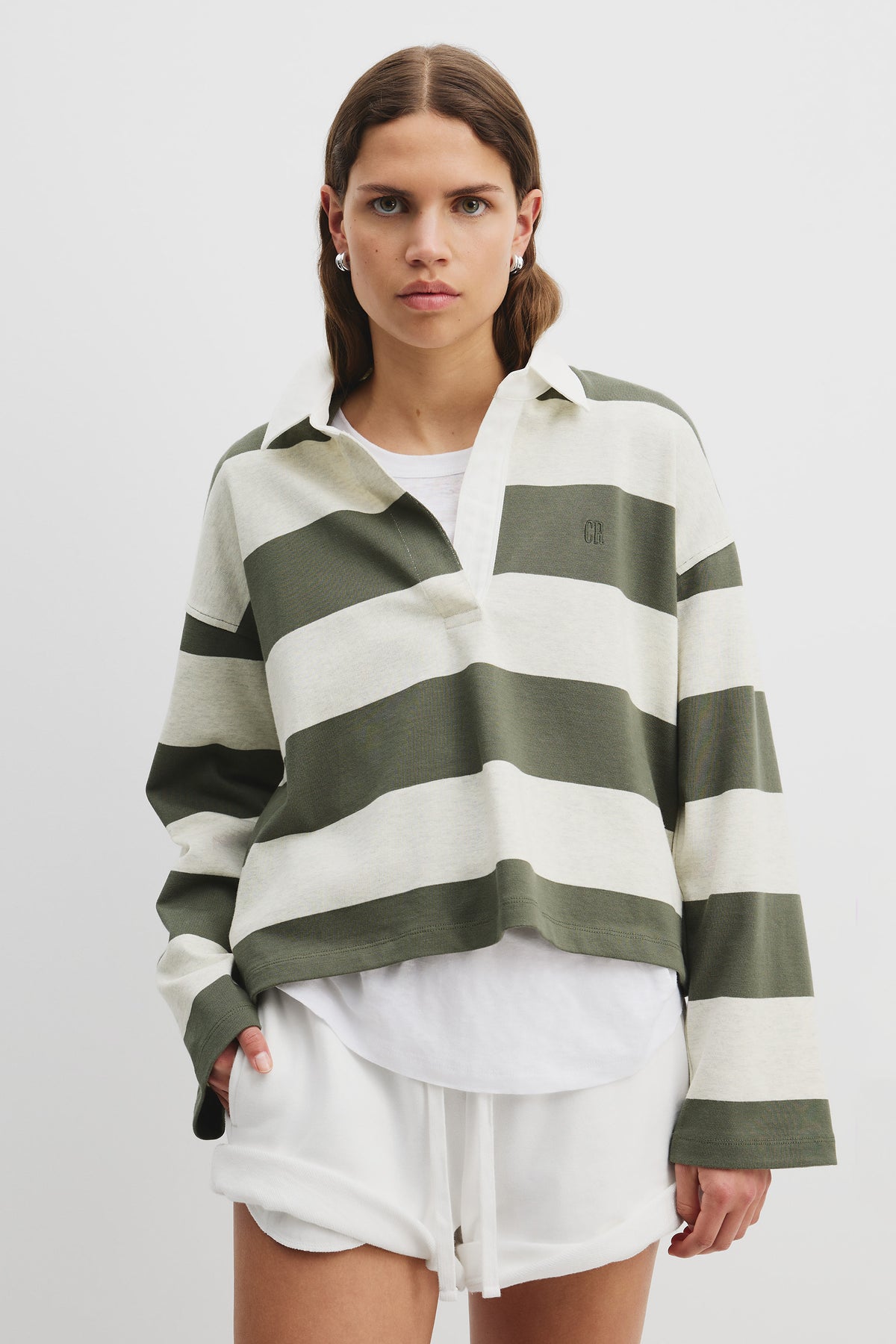 Cotton Stripe Long Sleeve Rugby Top