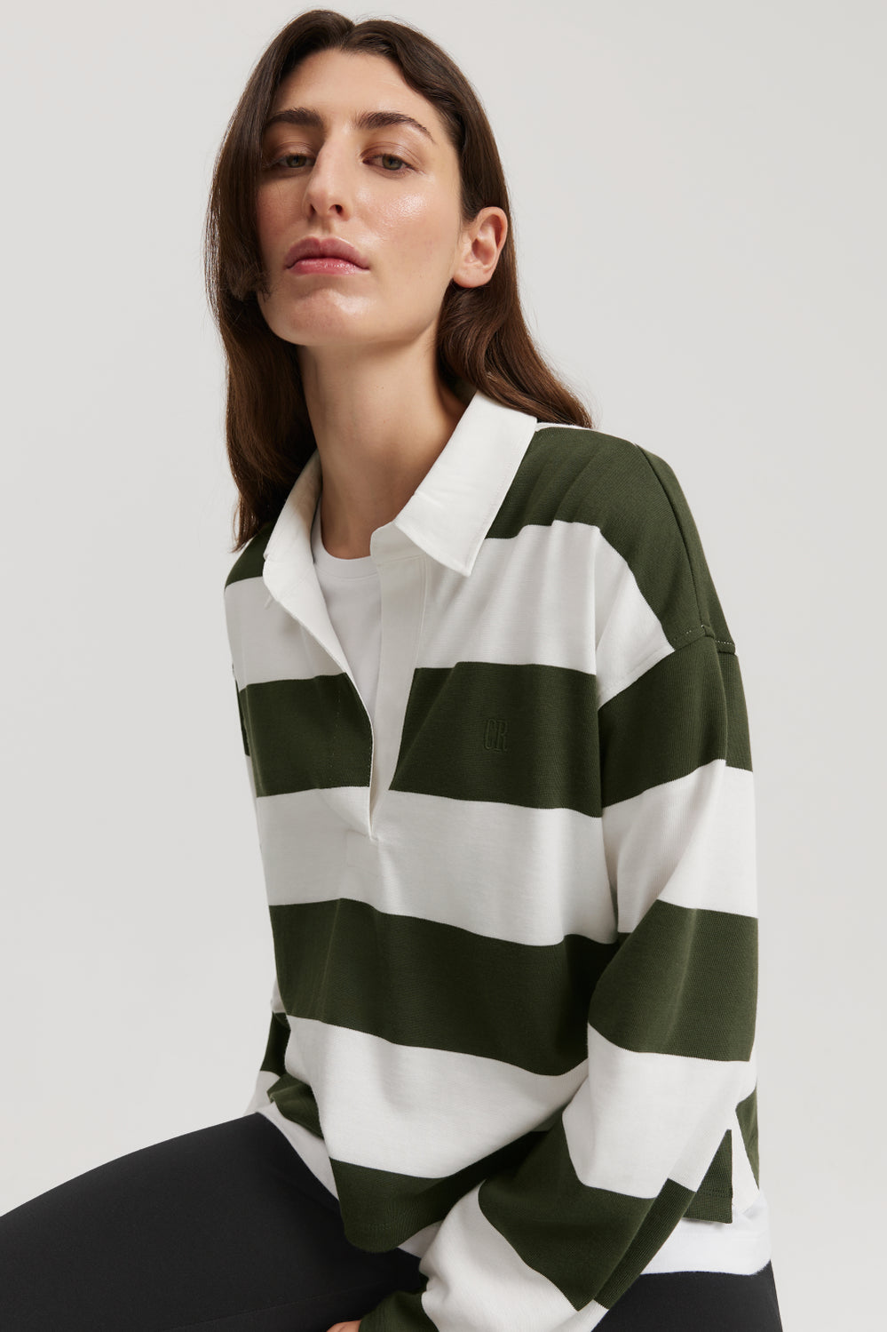 Cotton Stripe Long Sleeve Rugby Top