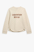 Cotton Long Sleeve Sequin Logo T-Shirt