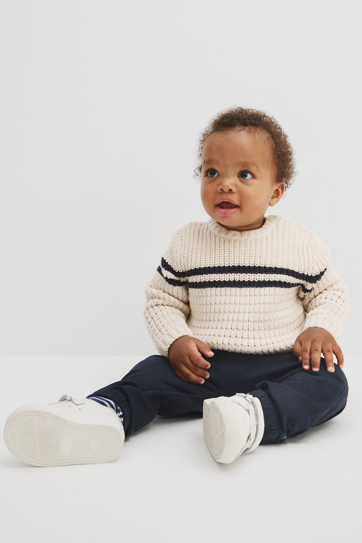 Cotton Stripe Placement Knit
