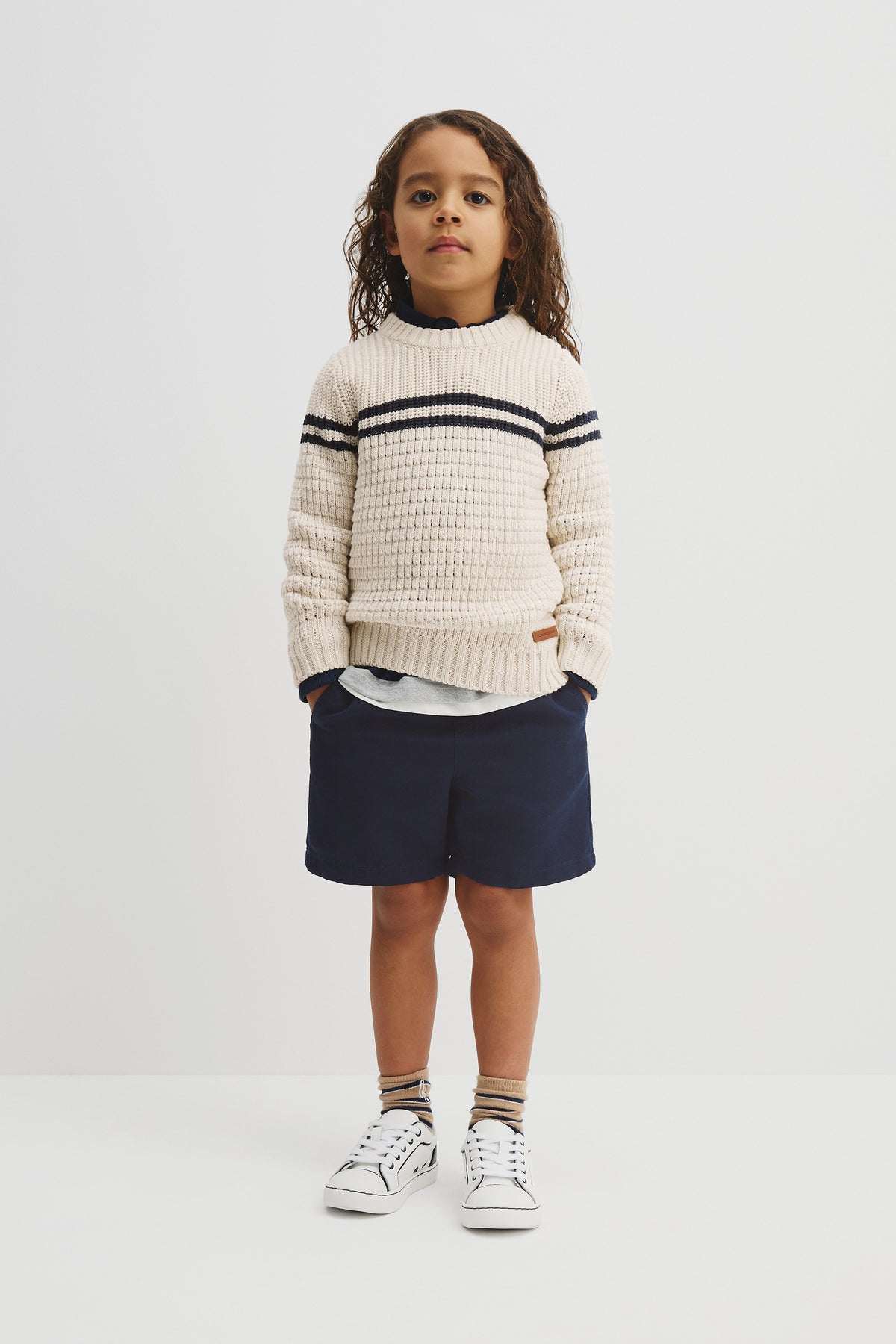 Cotton Stripe Placement Knit