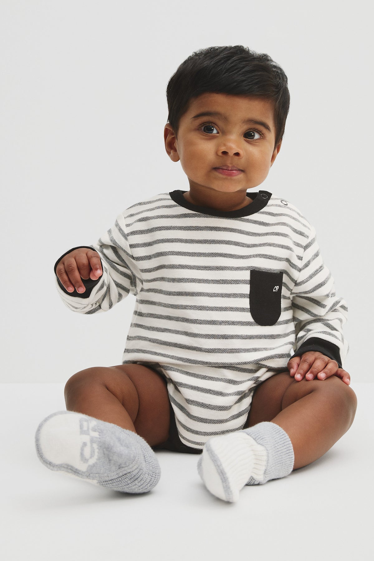Cotton Oversized Stripe Long Sleeve Bodysuit