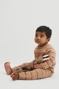 Cotton Stripe Knit Jumpsuit