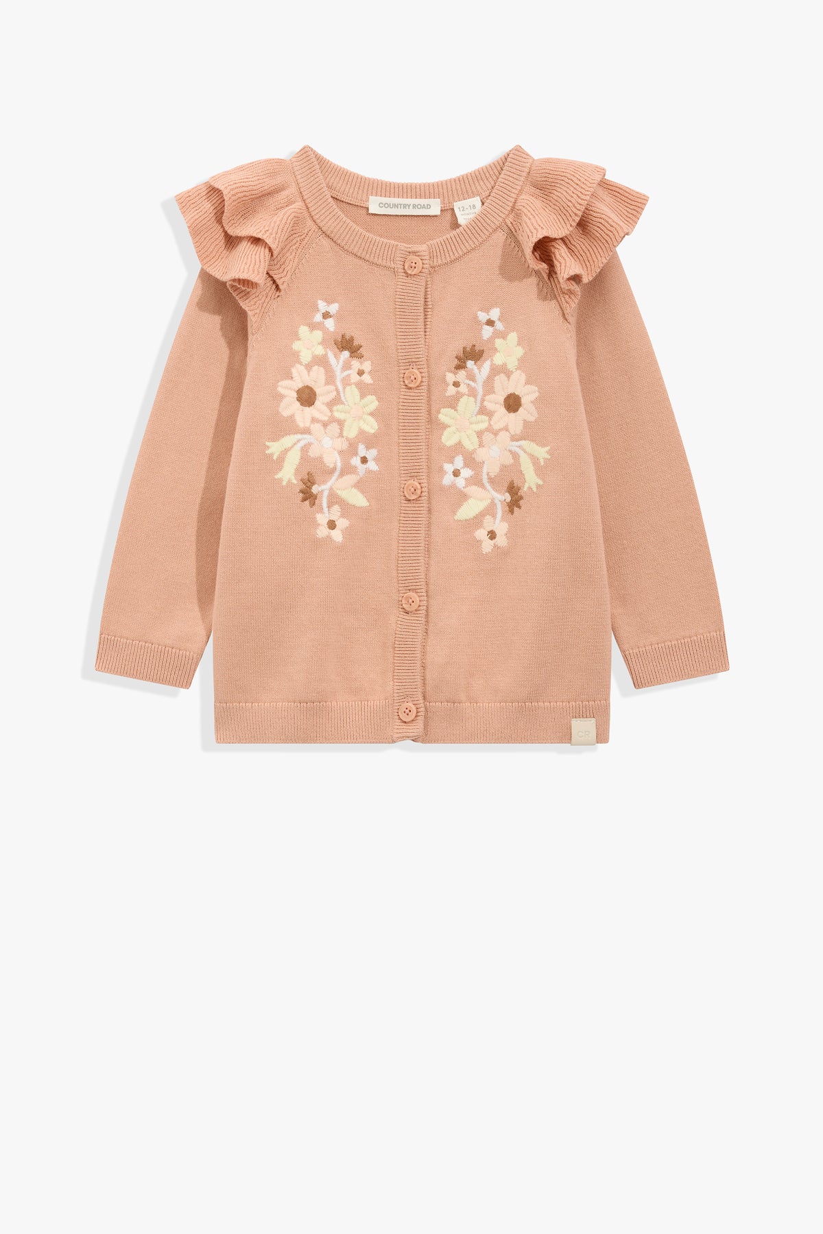 Organically Grown Cotton Embroidered Knit Cardigan