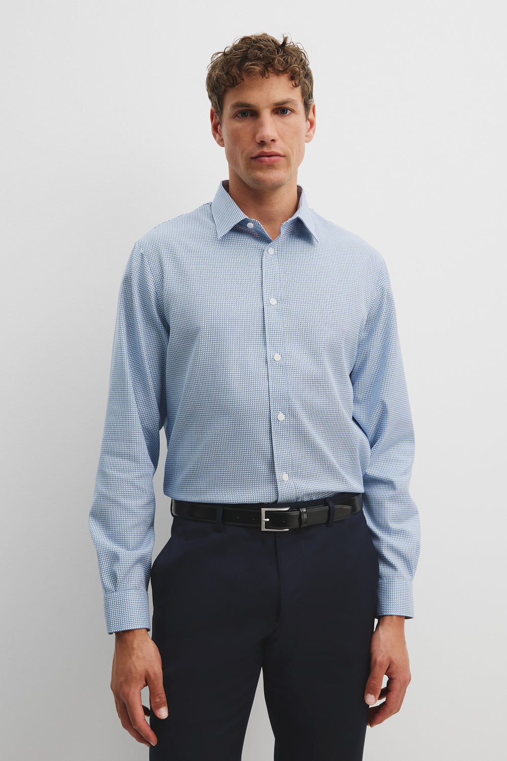 Regular Fit Jacquard Travel Shirt