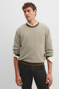 Cotton Blend Contrast Stitch Knit