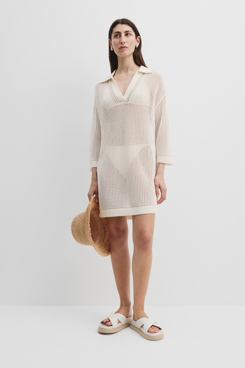 Cotton Crochet Mini Dress