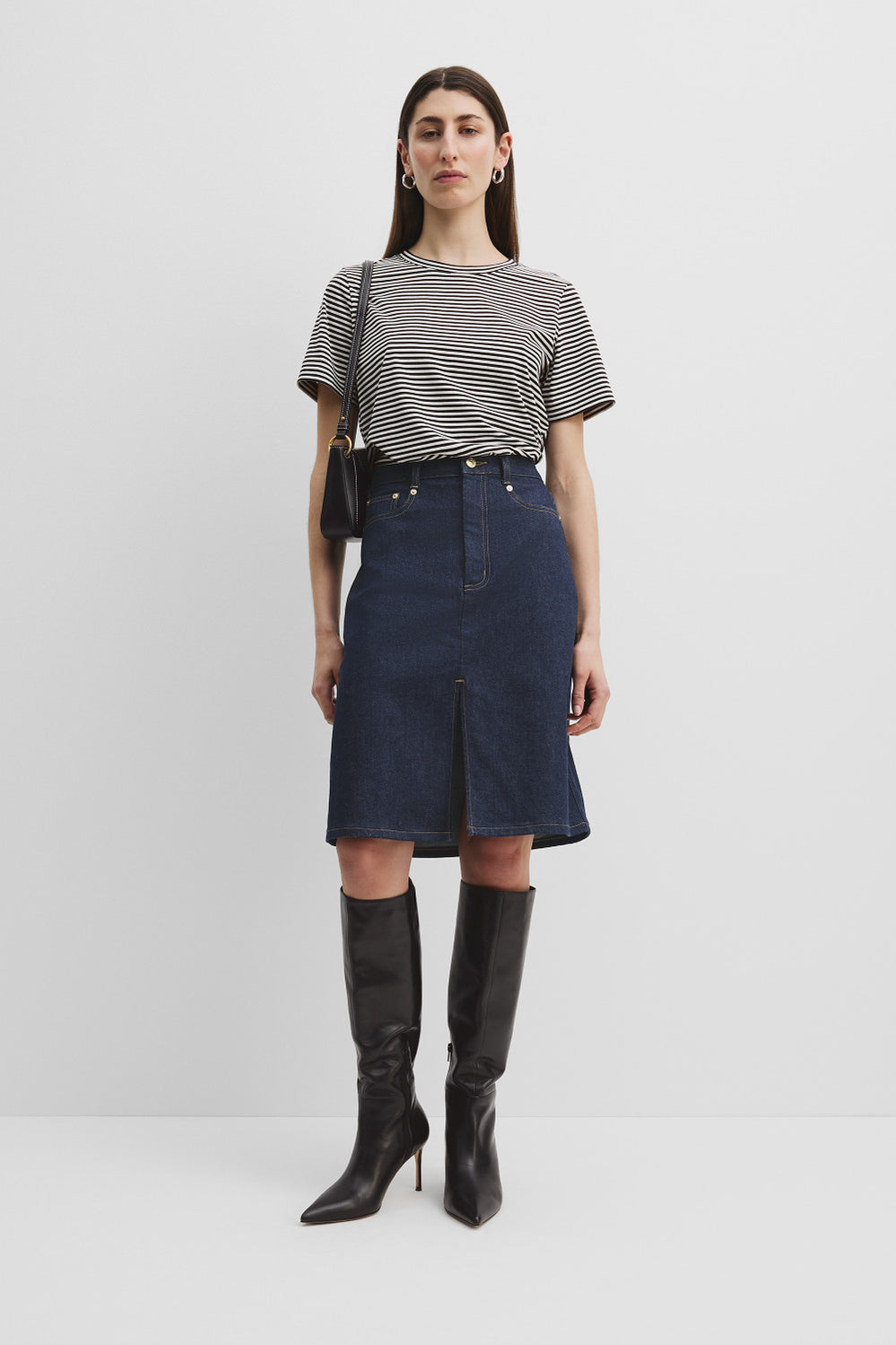 Cotton Slim Cotton Stripe T-Shirt