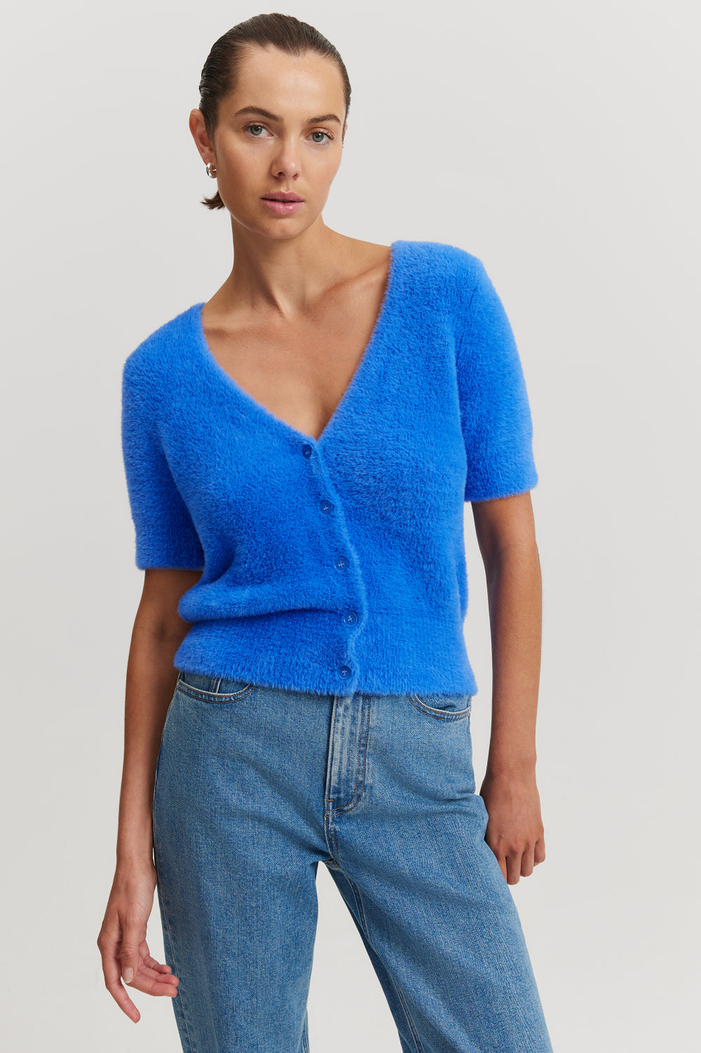 Fluffy V-Neck Knit