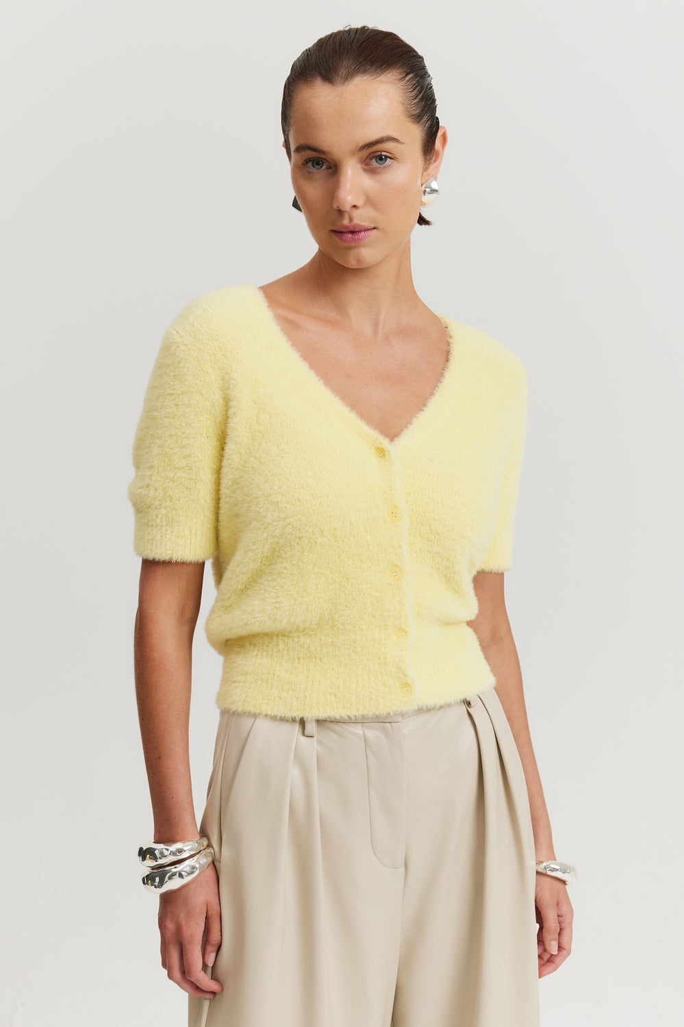 Fluffy V-Neck Knit