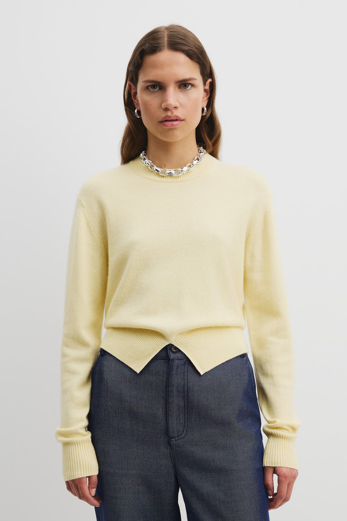 Cashmere Blend Split Detail Pullover