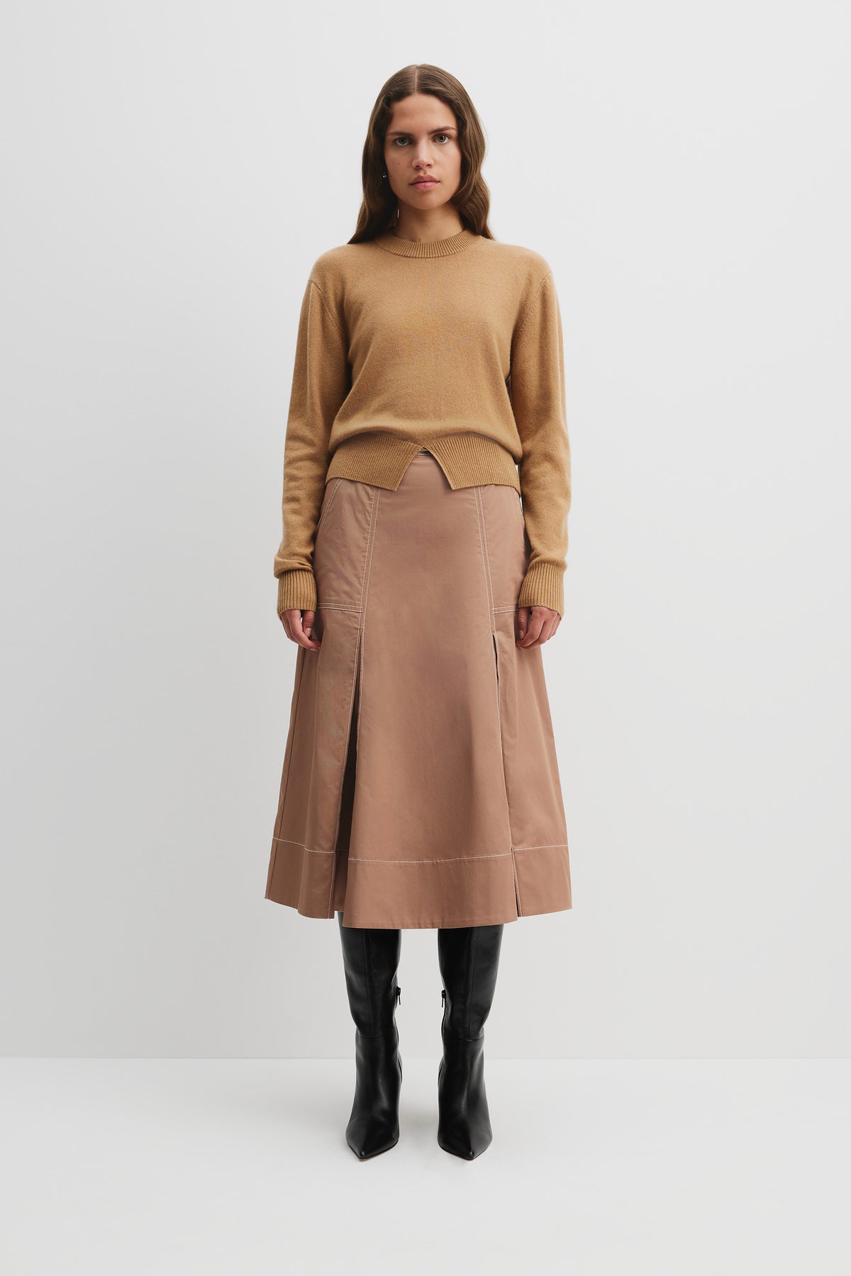Cashmere Blend Split Detail Pullover