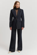 Cinched Denim Blazer