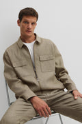 Textured Stretch Overshirt