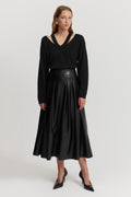 Cotton Blend Cut-Out Rib Knit