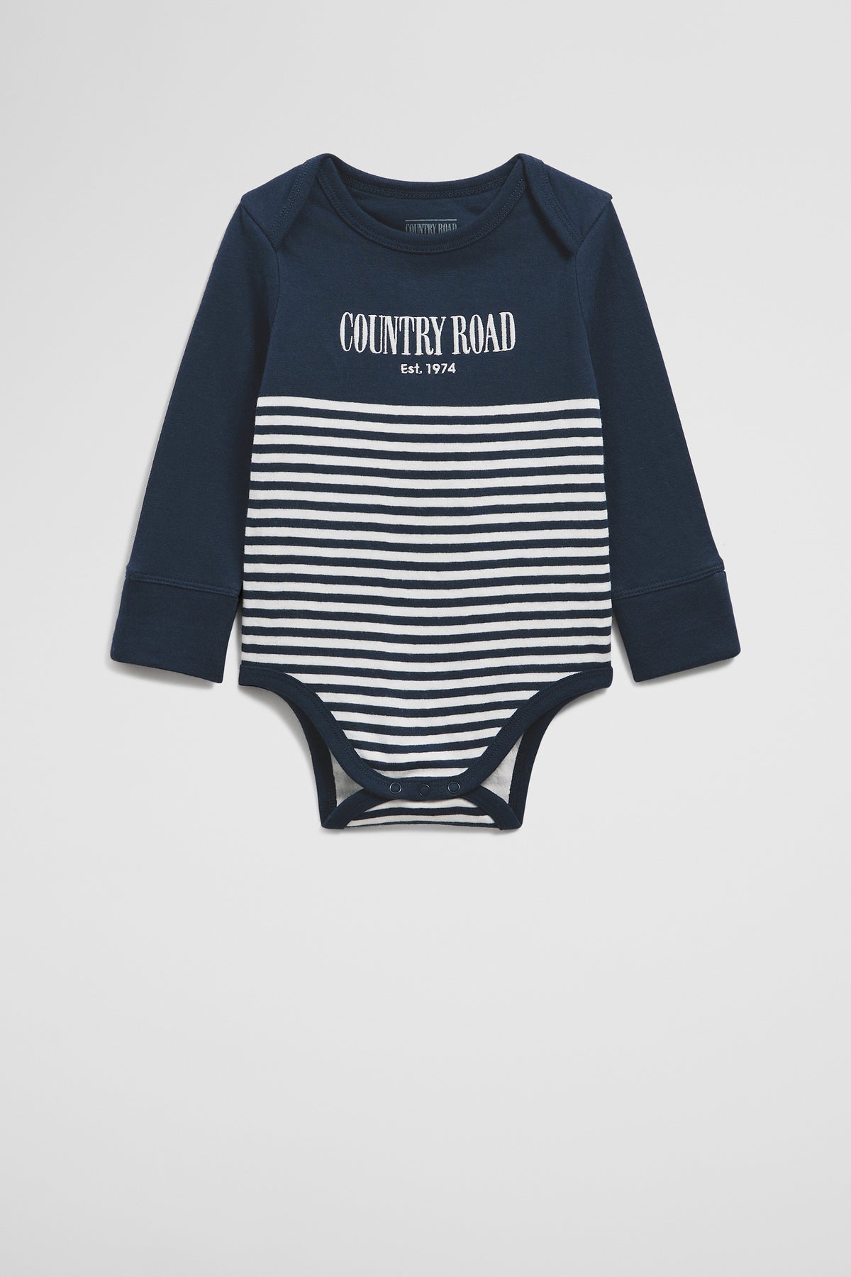 Organically Grown Cotton Stripe Long Sleeve Heritage Bodysuit