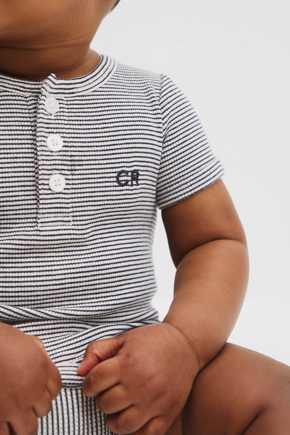 Organically Grown Cotton Stripe Rib Short Sleeve Bodysuit