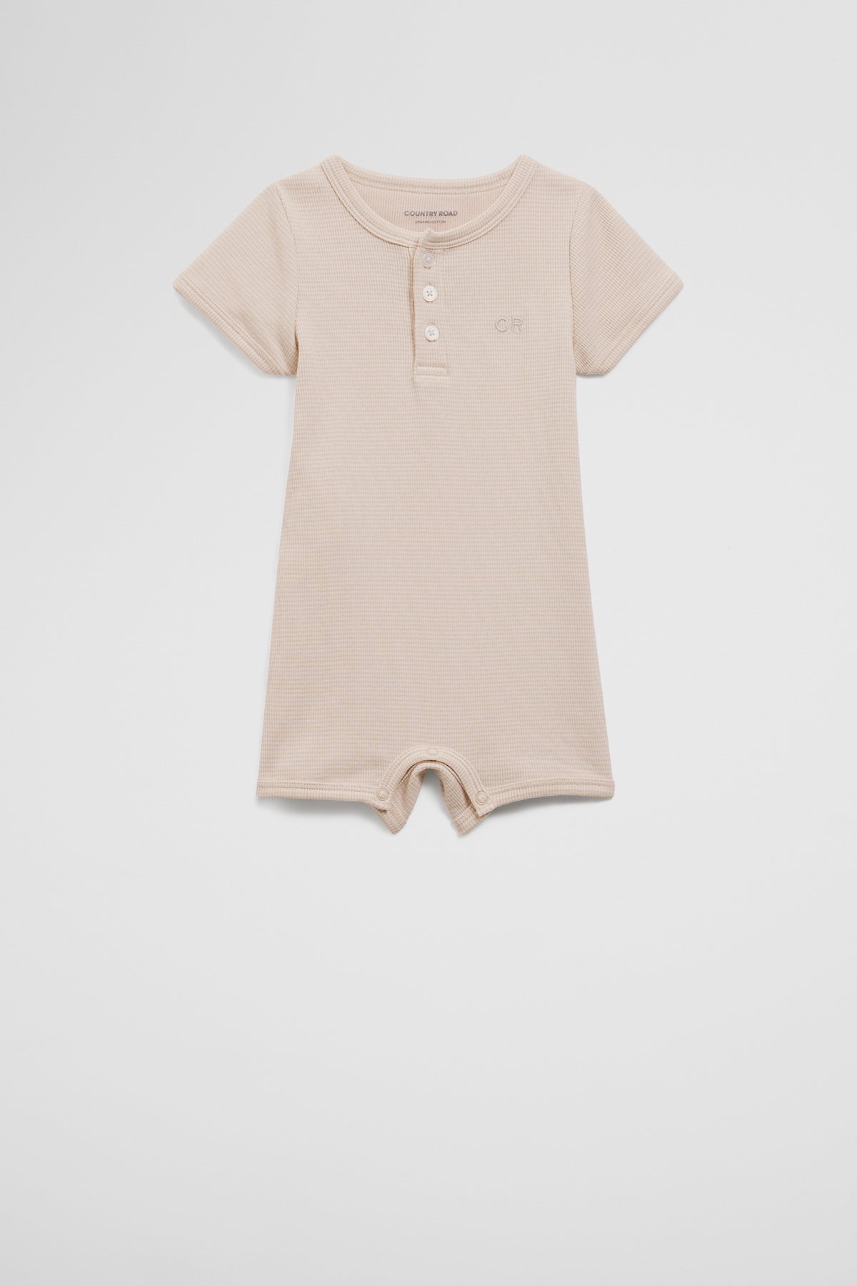 Organically Grown Cotton Stripe Rib Short Sleeve Bodysuit