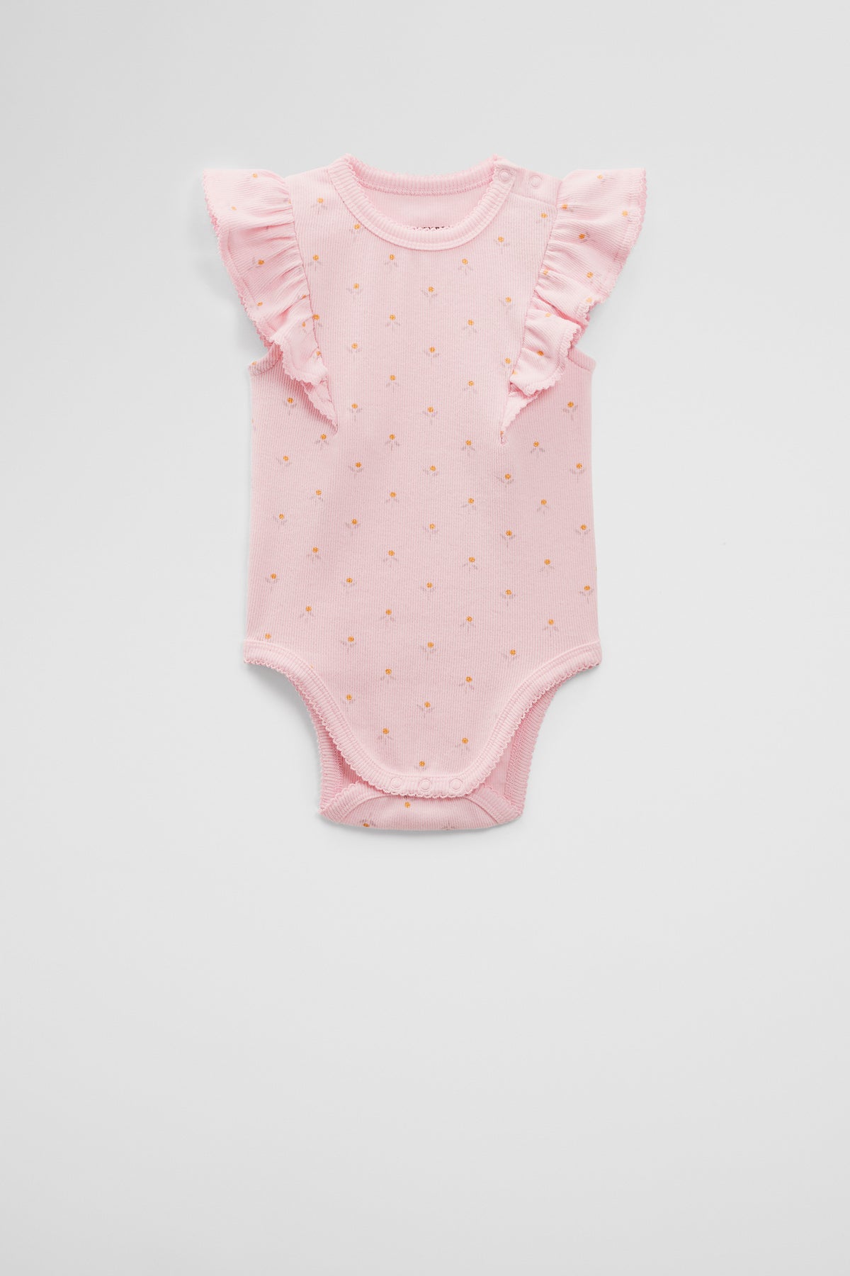 Organically Grown Cotton Rib Frill Bodysuit
