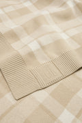 Organically Grown Cotton Check Knit Blanket