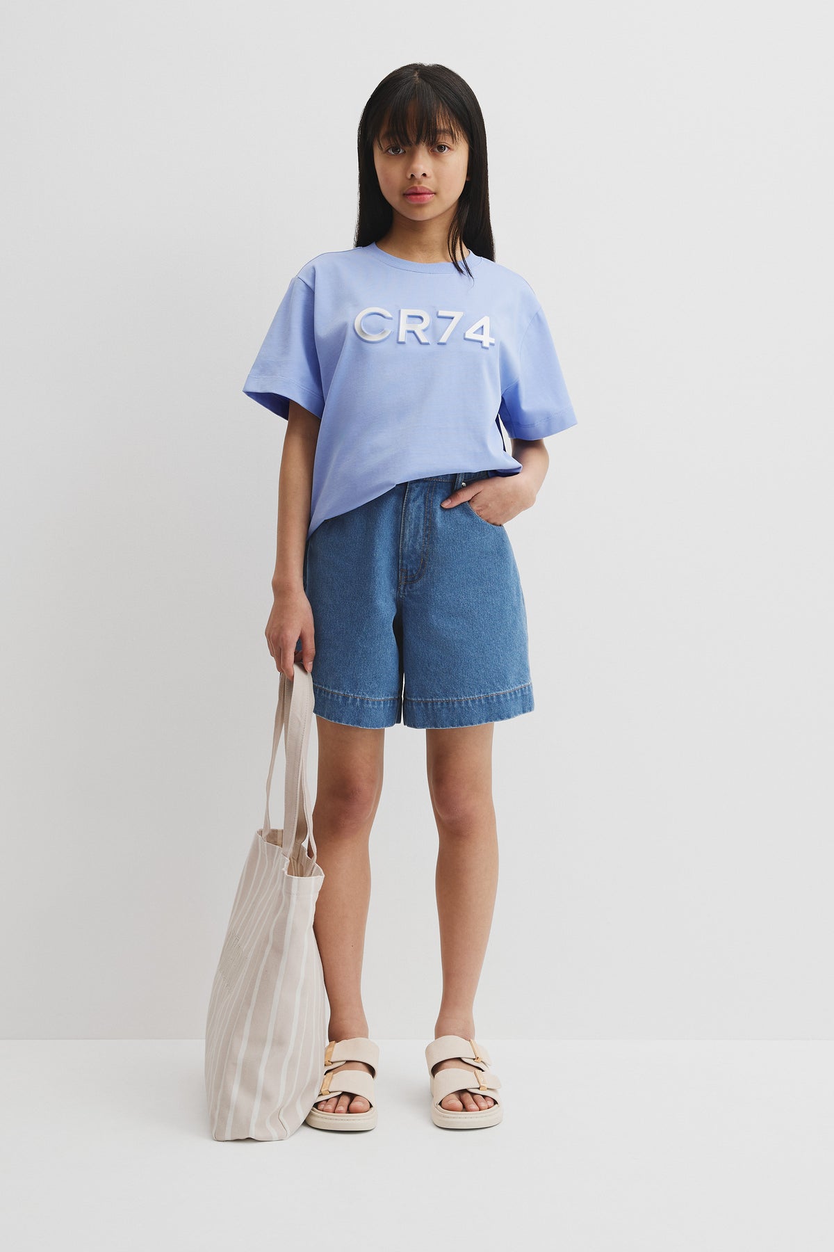 Teen Cotton Blend Longline Logo T-Shirt