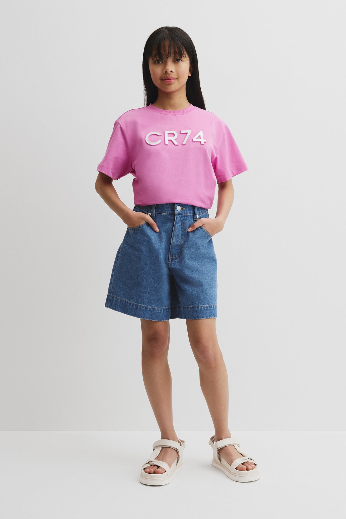 Teen Cotton Blend Longline Logo T-Shirt
